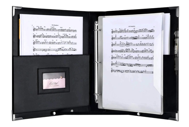 Leather Sheet Music Folder Black