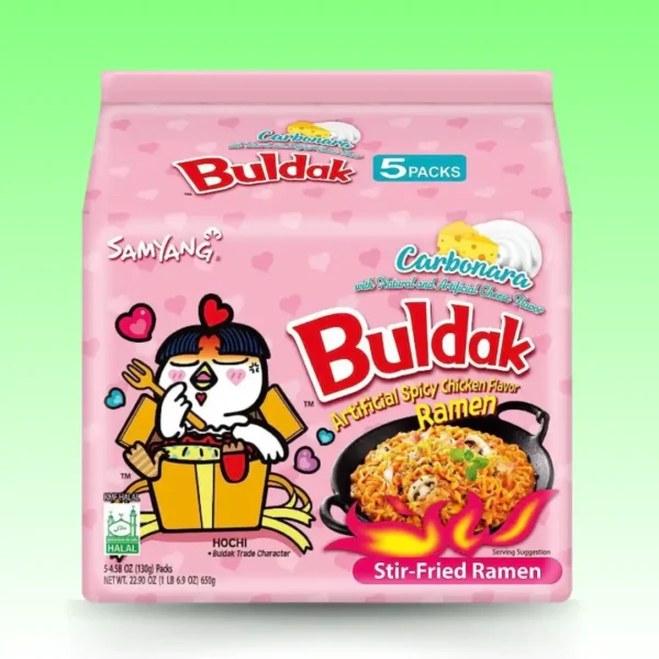 Buldak Spicy Chicken Ramen, Carbonara Cheese Flavor