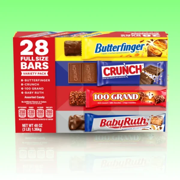 Butterfinger, CRUNCH, Baby Ruth and 100 Grand