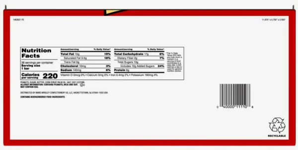 Munch Peanut Bar Nutrition Facts