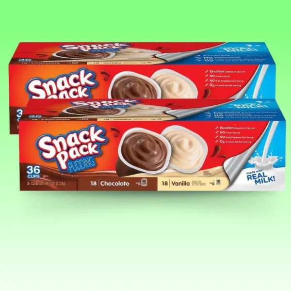 Snack Pack Pudding Chocolates and Vanilla Flavor 36cups