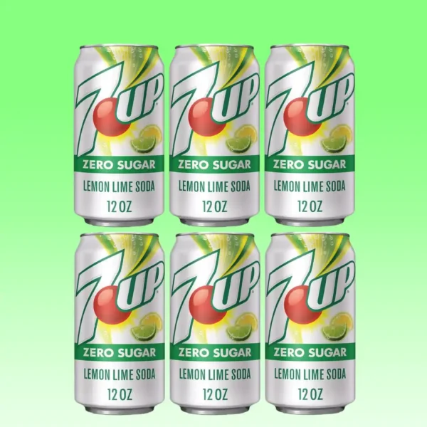 7UP Zero Sugar Lemon Lime Soda, 12oz Cans, Pack of 6