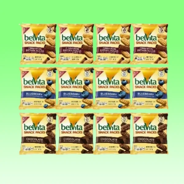 Belvita Breakfast Biscuits Bite-Size Snack Packs Variety Pack, 1 oz Bags (12 Count)