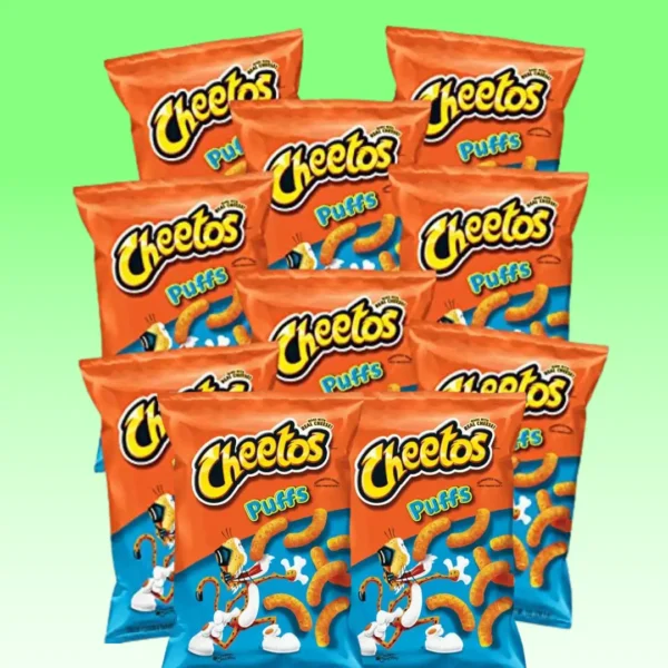 Cheetos Puffs Cheese Flavored Snacks, 0.875 Ounce Bags, Pack of 10