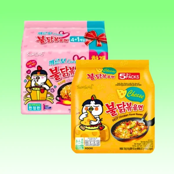 Fusion Select, Samyang Chicken Fried Noodles 10 Packs 5x Carbo 5x Cheese Hot