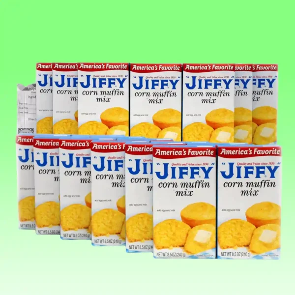 Jiffy Corn Muffin Mix (Pack of 12), 8.5oz (240g) Boxes Bundled with a JFS Recipe Card