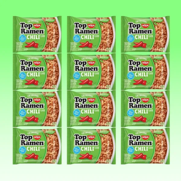 Nissin Top Ramen Chili Flavor, Pack of 12