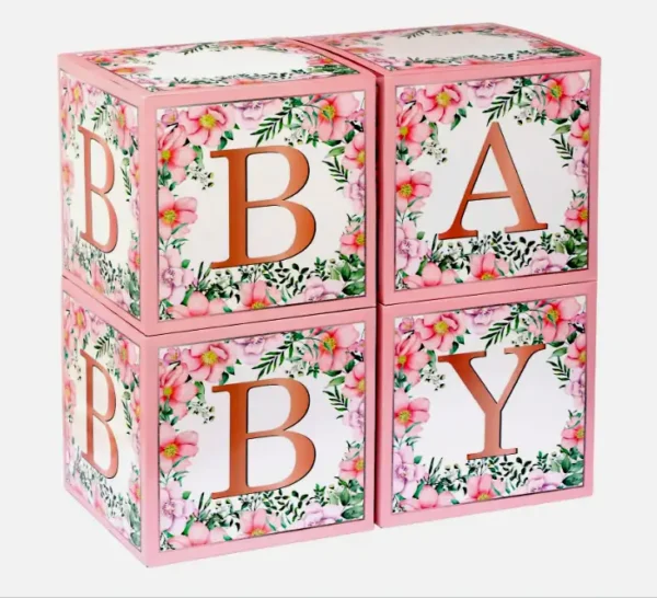 Baby Letter and Floral Boxes Decorations