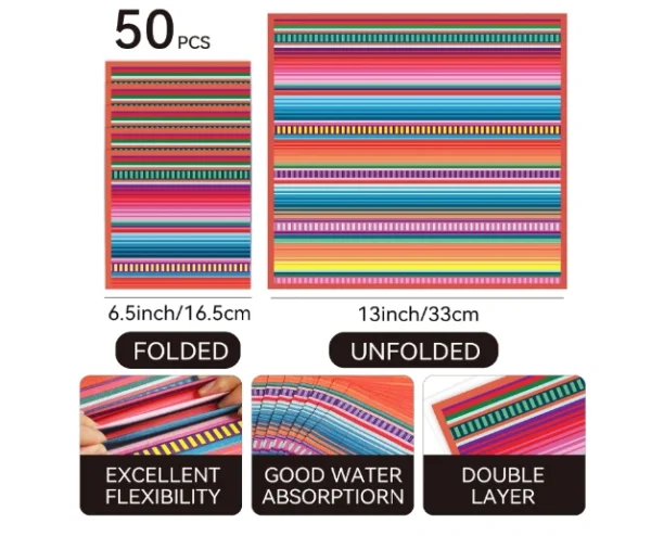 Mexican Napkins Colorful Stripes