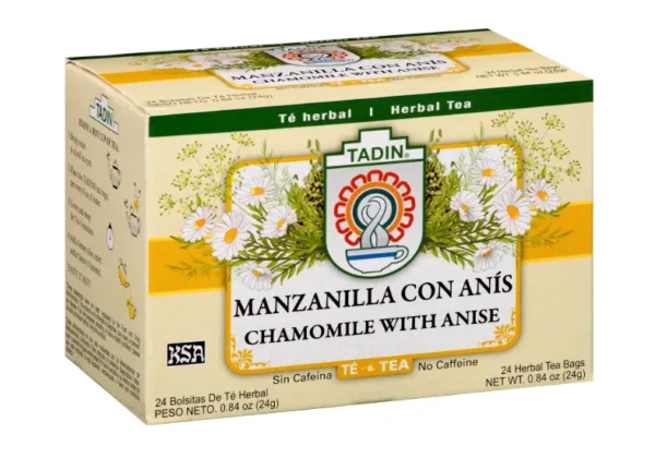 Tadin Chamomile and Anise Herbal Tea (Manzanilla con Anís), 24 Teabags