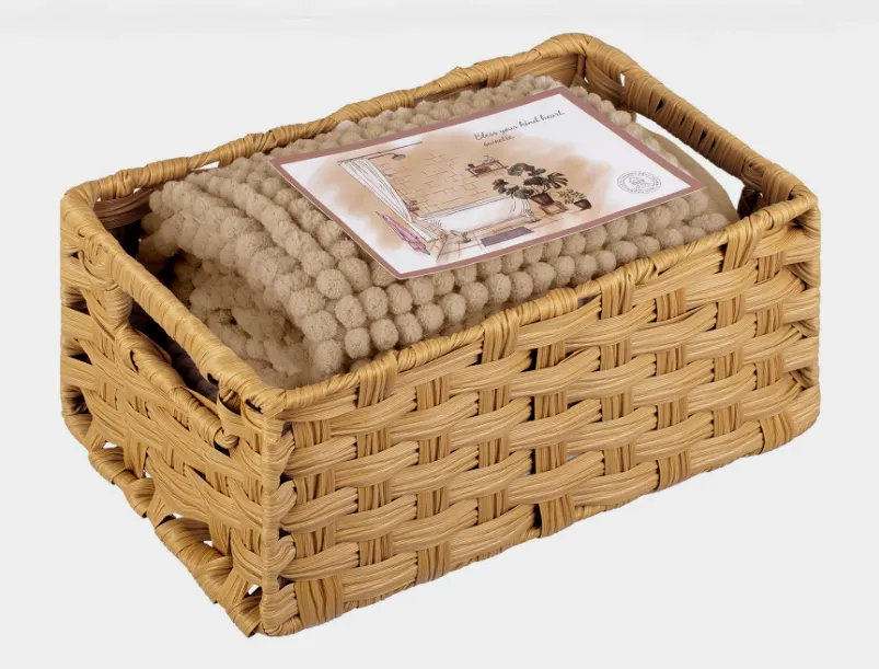 Wicker Storage Baskets for Shelves, Organizing, Waterproof Woven Storage